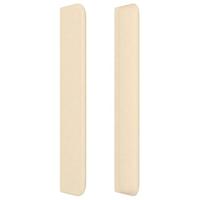 Hoofdbord met randen 103x16x118/128 cm stof crèmekleurig - thumbnail