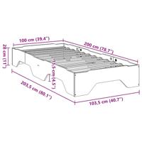 Bedframe zonder matras stapelbaar 100x200 cm massief hout - thumbnail
