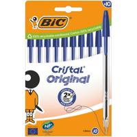 Balpen bic cristal m 10st blauw | 10 stuks - thumbnail