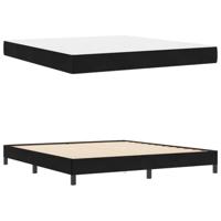 Boxspringbed met matras Zwart 180 x 210 cm Stof - thumbnail