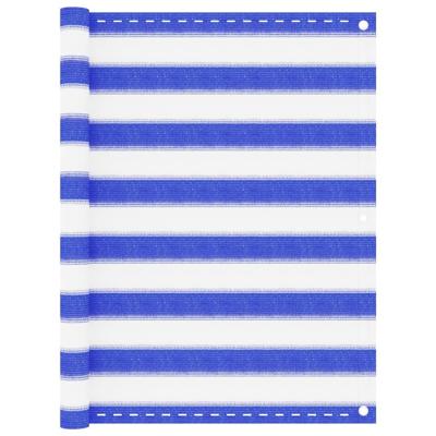 VidaXL Balkonscherm 90x600 cm hdpe blauw en wit
