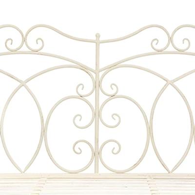 Tuinbank 104 cm ijzer antiekwit