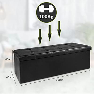 Monzana Zitbank - 114cm - met - opslagruimte - in - Zwart Monzana Zitbank - 114cm - met - opslagruimte - in - Zwart