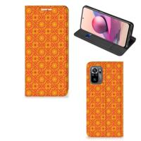 Xiaomi Redmi Note 10 4G | 10S | Poco M5s | Hoesje met Magneet | Batik Oranje - thumbnail