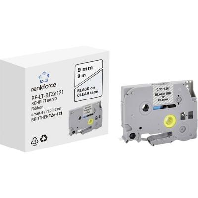 Labeltape Renkforce RF-LT-BTZe121 Compatibel vervangt Brother TZe-121 9 mm Tapekleur: Transparant Tekstkleur: Zwart 8 m Labeltape Renkforce RF-LT-BTZe121 Compatibel vervangt Brother TZe-121 9 mm Tapekleur: Transparant Tekstkleur: Zwart 8 m