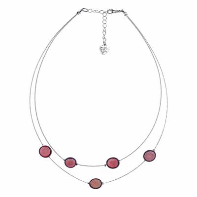 Rode Palmnoot Ketting Dubbele Rij met Yokomeshi Details