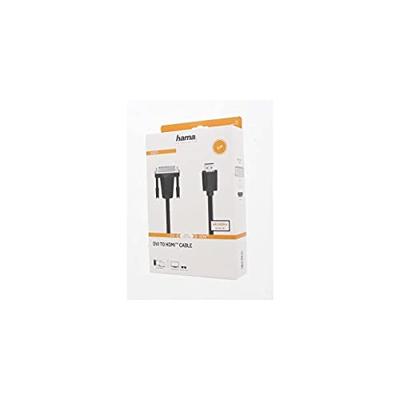 Hama 00200716 DVI-kabel DVI Adapterkabel DVI-D 24+1-polige stekker, HDMI-A-stekker 3 m Zwart 4K UHD