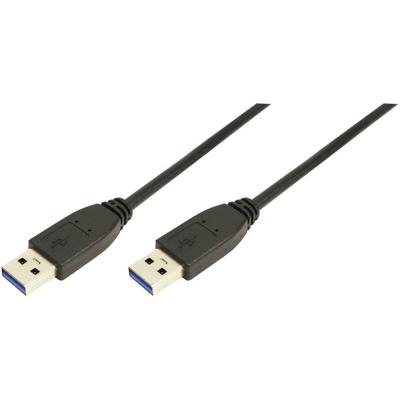 LogiLink CU0040 USB-kabel USB 3.2 Gen1 USB-A stekker, USB-A stekker 3.00 m Zwart Afgeschermd (dubbel)