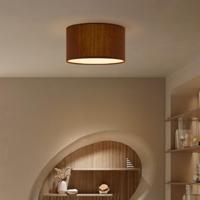 Corduroy Plafondlamp - Cilinder - Brown - Scandinavische stijl - ø30 x 17 cm - E27 Fitting - Geschikt voor Woonkamers en slaapkamers - thumbnail