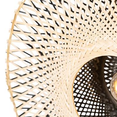 QAZQA Smart wandlamp bamboe 50 cm met stekker incl. Wifi A60 - Rina