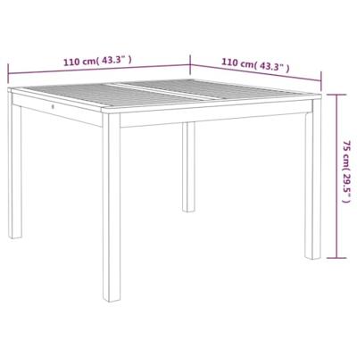 Tuintafel 110x110x75 cm massief acaciahout Tuintafel 110x110x75 cm massief acaciahout