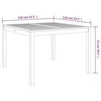 Tuintafel 110x110x75 cm massief acaciahout - thumbnail