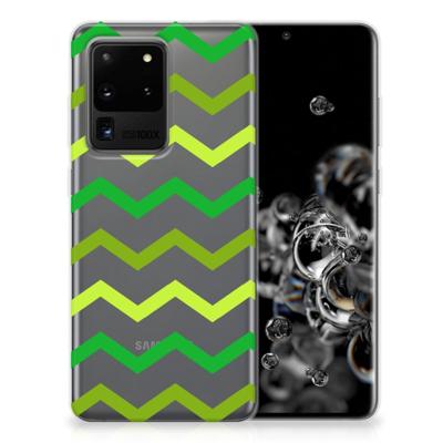 Samsung Galaxy S20 Ultra | TPU bumper | Zigzag Groen