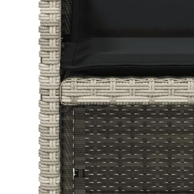 Tuinstoelen 4 st met kussens poly rattan lichtgrijs - thumbnail