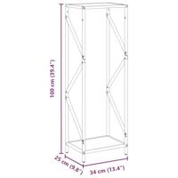 Brandhoutrek 34x25x100 cm koudgewalst staal olijfgroen - thumbnail