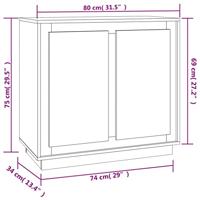 Dressoir 80x34x75 cm bewerkt hout wit - thumbnail