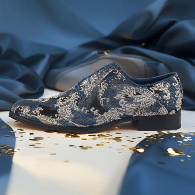 Silent Blue Tsunami Lureaux - Handgemaakte Nette Schoenen Voor Heren