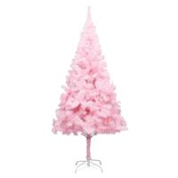 VidaXL Kunstkerstboom met standaard 210 cm pvc roze - thumbnail