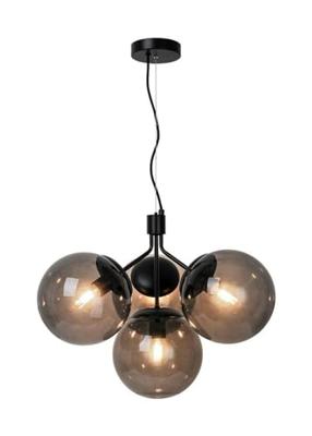 Nordlux 4-lichts hanglampIvona zwart met smoke glas - 2112153003