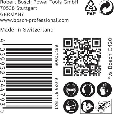 Bosch Accessories EXPERT C470 2608901141 Excenterschuurpapier Geperforeerd Korrelgrootte (num) 180 (Ø) 150 mm 50 stuk(s)