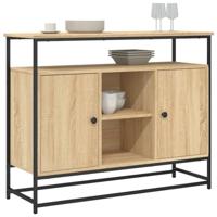 Dressoir 100x35x80 cm bewerkt hout sonoma eikenkleurig - thumbnail