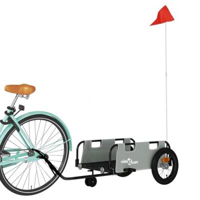 VidaXL Fietstrailer oxford stof en ijzer grijs VidaXL Fietstrailer oxford stof en ijzer grijs