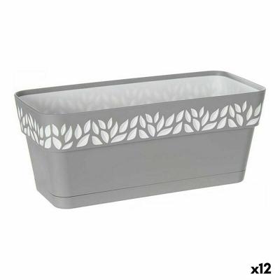 Zelfwaterende plantenpot Stefanplast Cloe Wit Grijs Plastic 13,3 x 12,3 x 29,3 cm (12 Stuks)