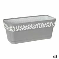 Zelfwaterende plantenpot Stefanplast Cloe Wit Grijs Plastic 13,3 x 12,3 x 29,3 cm (12 Stuks) - thumbnail