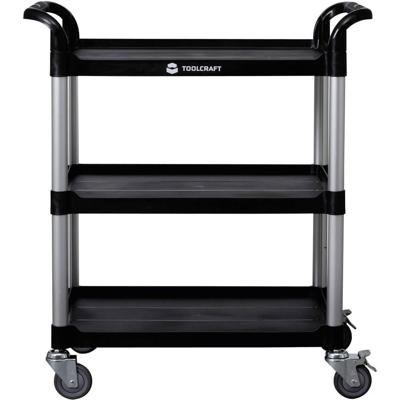 TOOLCRAFT 88 70 91 Servicewagen Aluminium, Kunststof Kleur (specifiek):Aluminium (naturel), Zwart