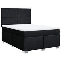 Boxspring met matras stof zwart 140x200 cm - thumbnail