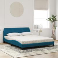 Bed met matras fluweel blauw 160x200 cm - thumbnail