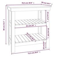 Werkbank 78,5x50x80 cm massief grenenhout zwart - thumbnail