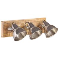 VidaXL Wandlamp industrieel e27 70x23 cm mangohout zilverkleurig - thumbnail