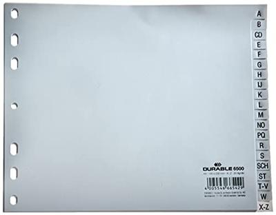 Durable 6500 Register DIN A4 A-Z Polypropyleen Grijs 20 tabbladen Bedrukte tabs 650010