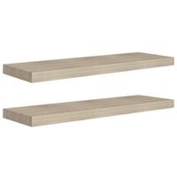VidaXL Wandschappen zwevend 2 st 80x23,5x3,8 cm mdf eikenkleurig - thumbnail