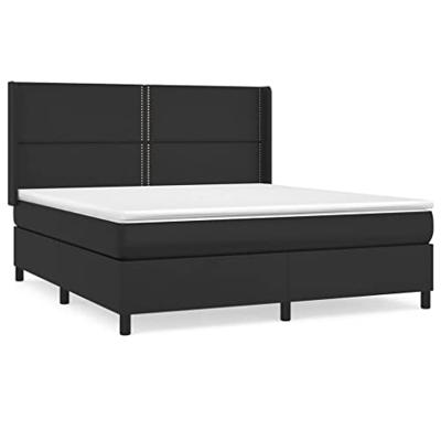 Boxspring met matras kunstleer zwart 180x200 cm