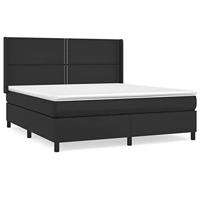 Boxspring met matras kunstleer zwart 180x200 cm - thumbnail