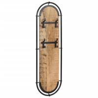 VidaXL Wandkapstokken 2 st met 4 haken massief ruw mangohout - thumbnail