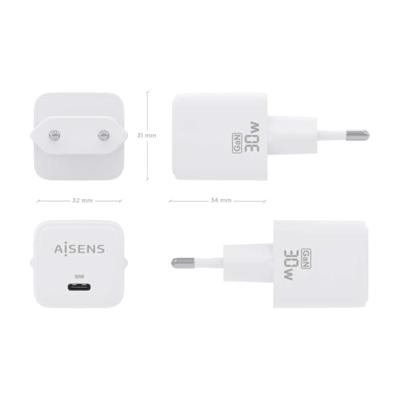 Oplader Aisens ASCH-30W1P035-W Wit 30 W (1 Stuks)