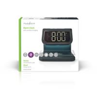 Wekker | Draadloze Lader | Qi-gecertificeerd | Meerkleurige Nachtlamp | Zwart - thumbnail