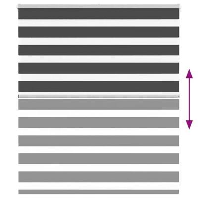 VidaXL Zebra rolgordijn 120x100 cm stofbreedte 115,9 cm zwart