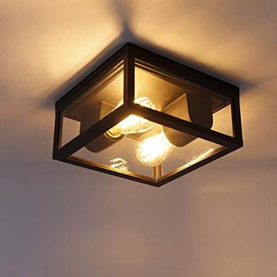 QAZQA Industriële plafondlamp zwart IP44 2-lichts - Charlois