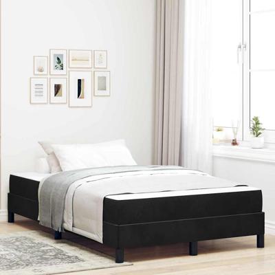 Boxspringbed met matras Zwart 120 x 210 cm Stof