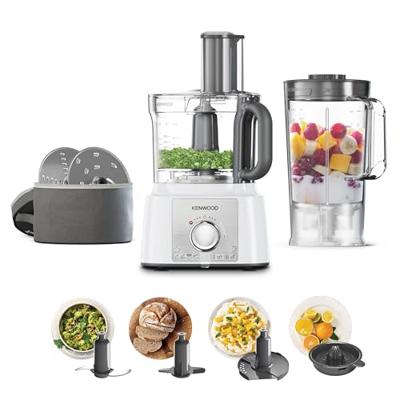 Multifunctionele keukenmachine - KENWOOD - MultiPro Express FDP65.450WH - 1000 W - 3 L - 2 snelheden - 1,5 L blender - Wit