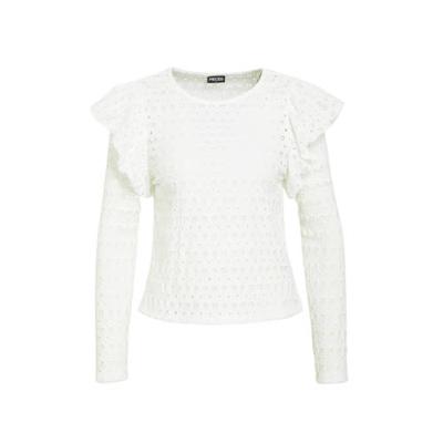 PIECES blouse met volant wit PIECES blouse met volant wit