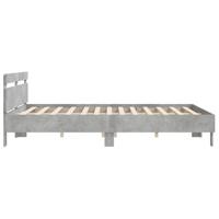 Bedframe met hoofdeinde bewerkt hout betongrijs 180x200 cm - thumbnail