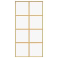 Schuifdeur 102,5x205 cm helder ESG-glas en aluminium goudkleur - thumbnail