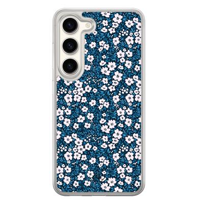 Samsung Galaxy S23 hybride hoesje - Bloemenpracht blauw Samsung Galaxy S23 hybride hoesje - Bloemenpracht blauw