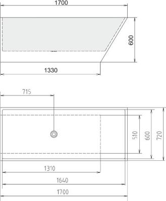 Vrijstaand Bad Sapho Herhis Gegoten Marmer 170x72x63 cm Wit - thumbnail