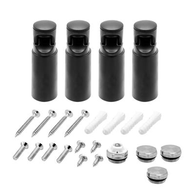 Bevestigingsset Handdoekdroger BWS Jackson 4 st. Mat Zwart